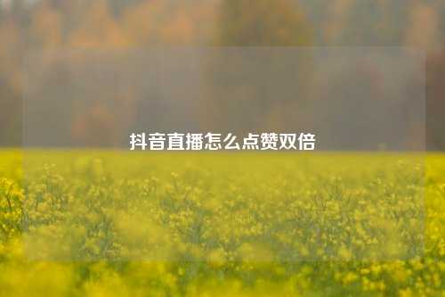 抖音直播怎么点赞双倍