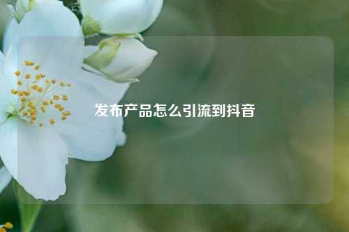发布产品怎么引流到抖音